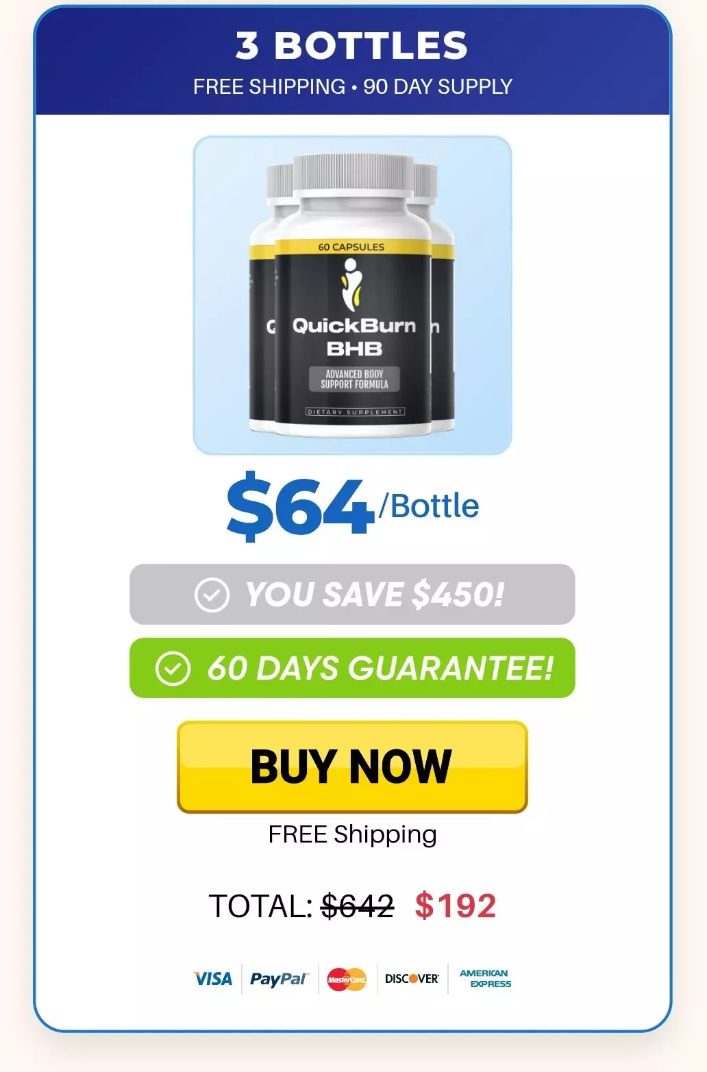 QuickBurn BHB™ 3 bottles pricing